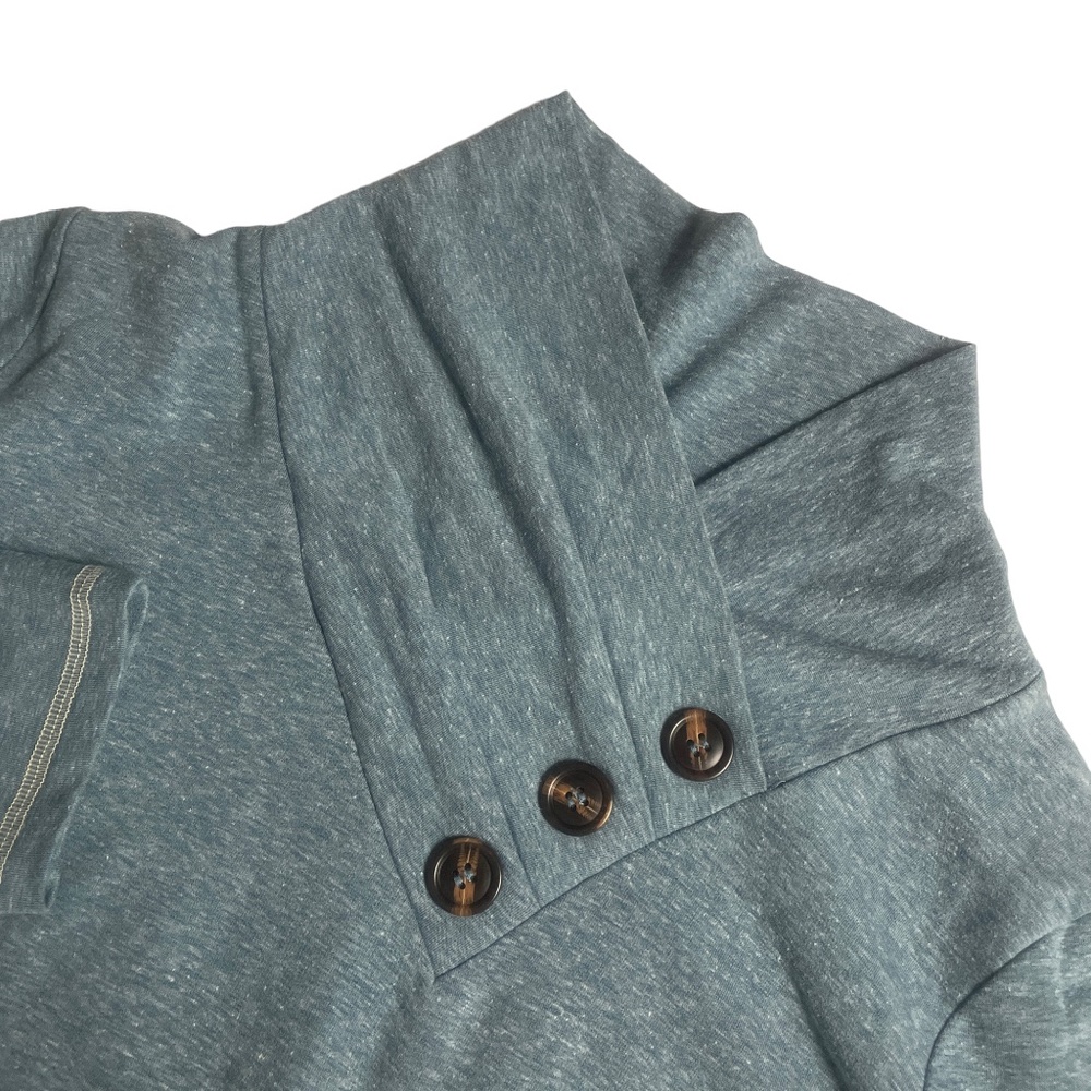 Soft Surroundings Large‎ Mock Neck Long Sleeve Button Accent Ladies Top